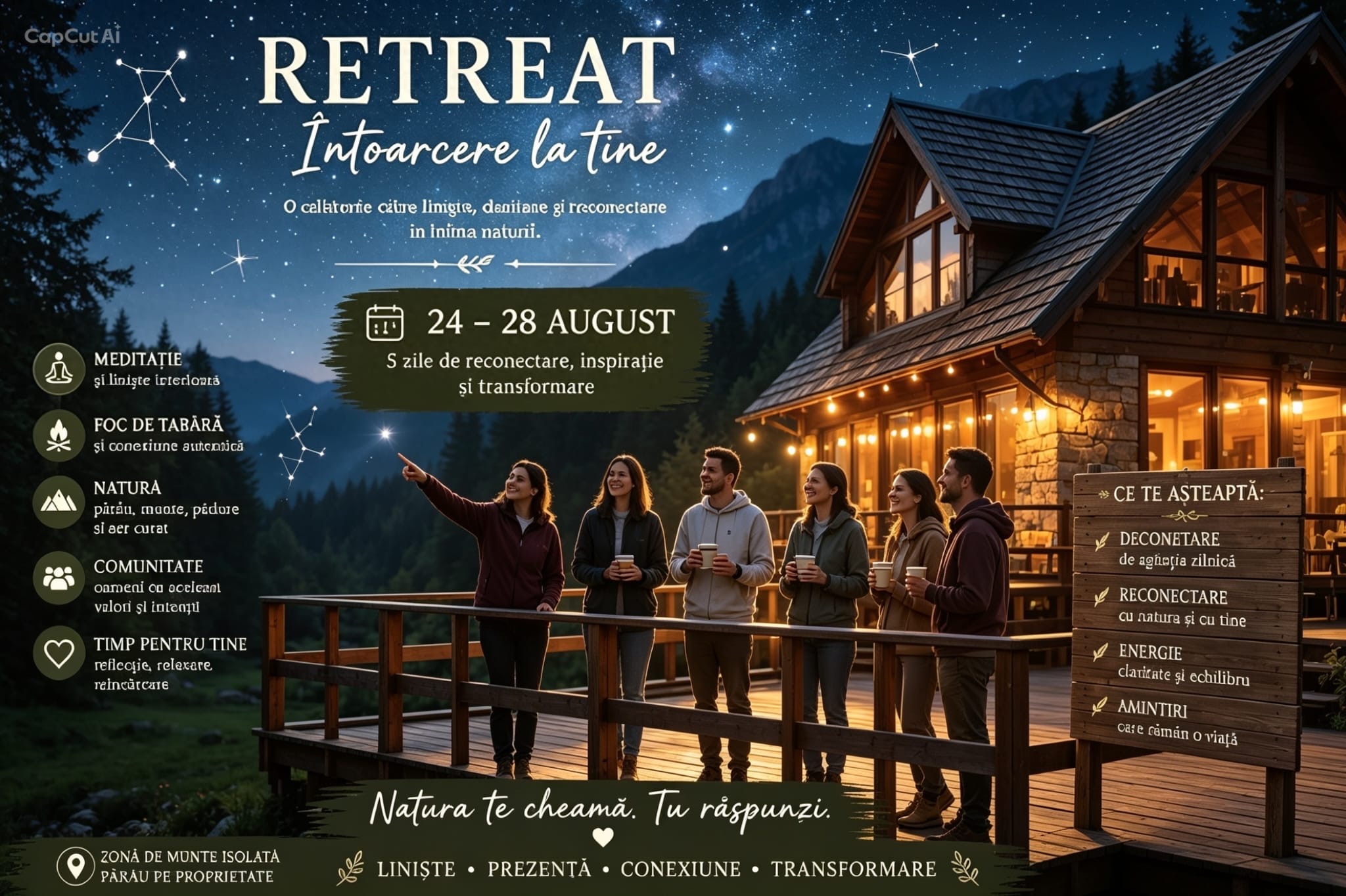 Retreat Întoarcere la tine – cabană pe munte
