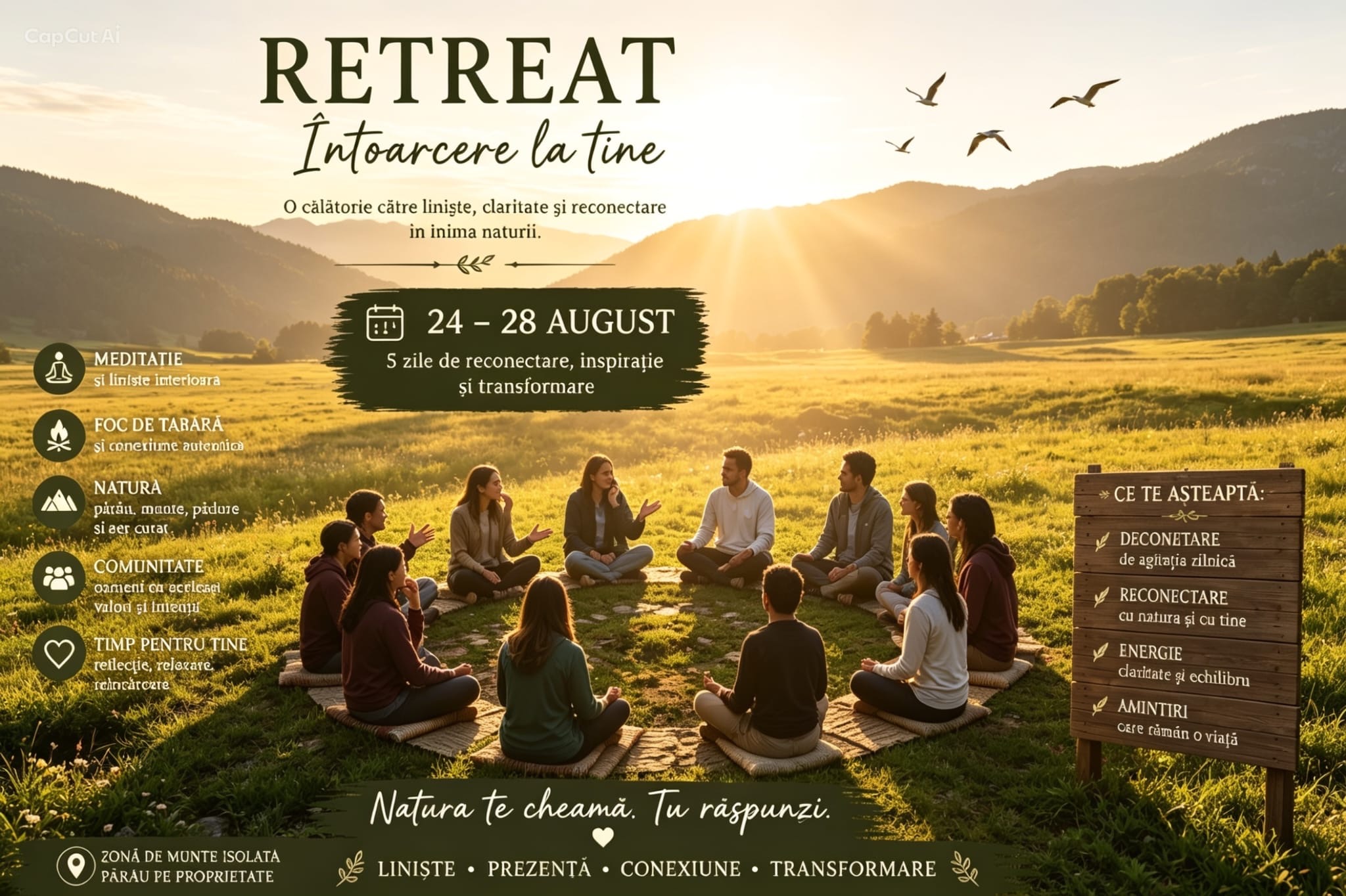 Retreat Întoarcere la tine – cerc la răsărit